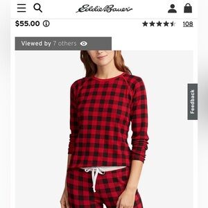 Eddie Bauer Women's Stine's Favorite Waffle Sleep Shirt- Size M